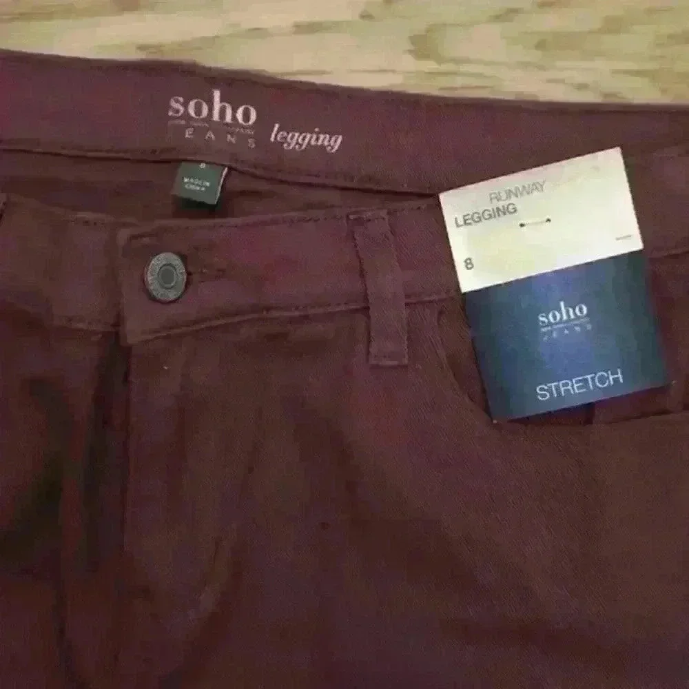 Burgundy NY & C Soho skinny jeans size 8